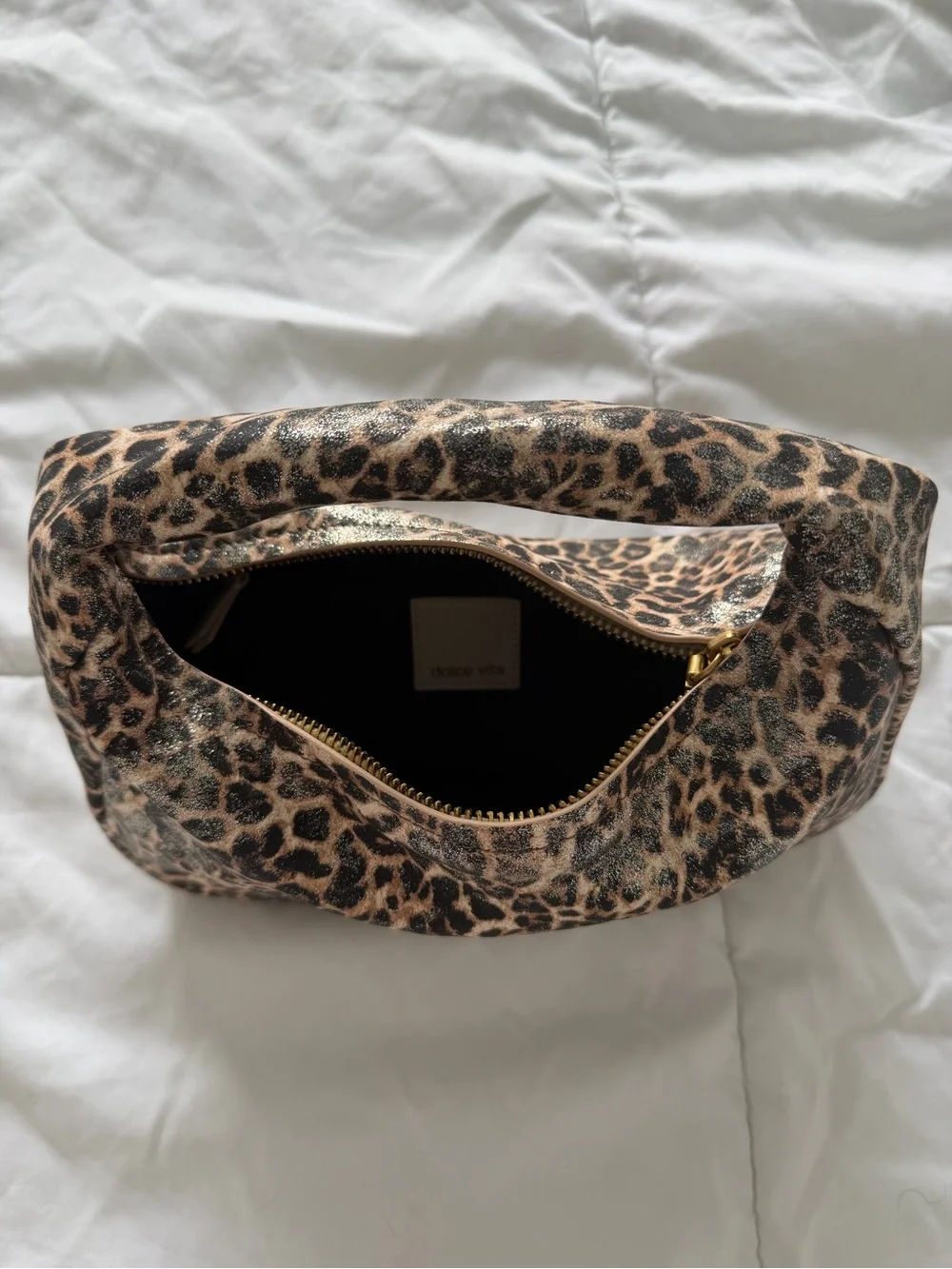 Dolce Vita Leopard-Print Clutch in Brown and Black